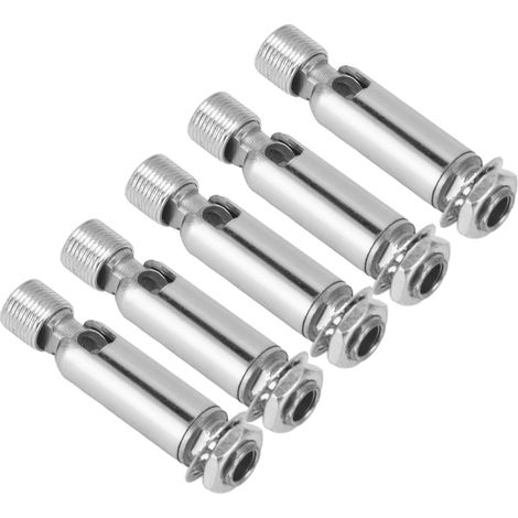 Lot de 5 adaptateurs de plafond coudés M10 pour plafonniers, suspensions, lustres, systèmes de suspension sur rail, accessoires, joint de direction externe M10, chromés (1/5)