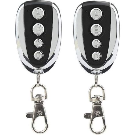 Lot de 2 télécommandes universelles pour porte de garage et portail 433 MHz avec quatre canaux - Remplacement idéal-Crezuo (1/4)