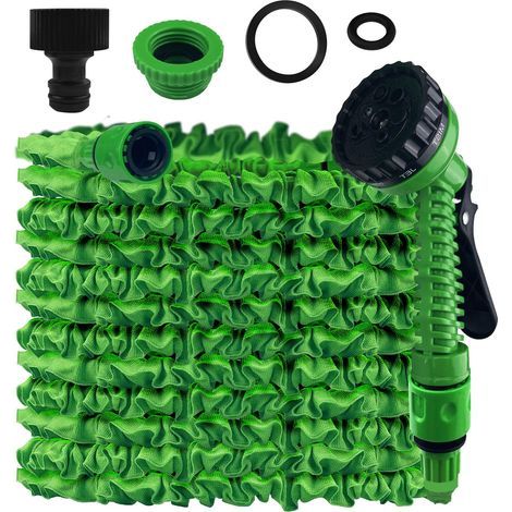15m Expandable Garden Hose, Expandable Garden Hose, Flexible Water Hose with 7 Spray Modes, Lightweight and Easy to Store for Irrigation, Garden, Watering, Cleaning