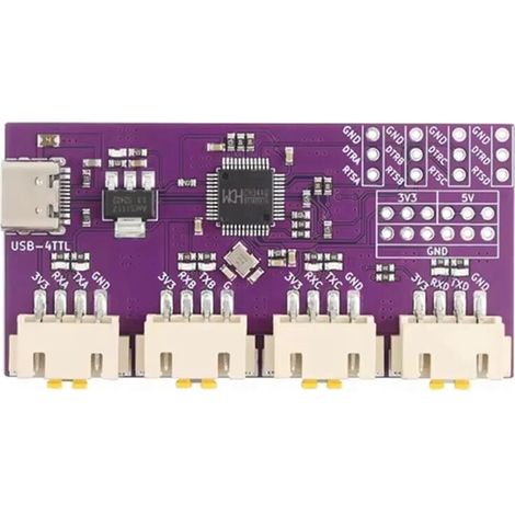 Módulo convertidor USB a serie TTL de 4 puertos, interfaz USB Tipo-C, chip CH344 de alta velocidad de 6 Mbit/s. (1/2)