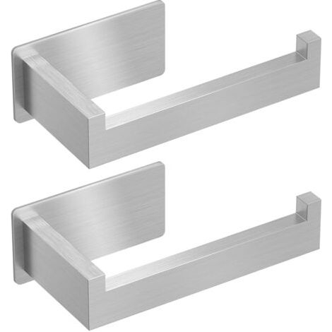 2 pièces de support de papier toilette sans perforations, en acier inoxydable antibactérien SUS304, à accrocher au mur, adapté aux salles de bain et aux cuisines (pour verre, carreaux de céramique ou (1/5)