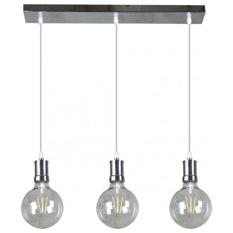 FABRILAMP Lampada Prisco 3xe27 Cromo/trasparente Lampadine incluse 24w 2700k 2550lm Regx64x12,5 Cm (1/2)