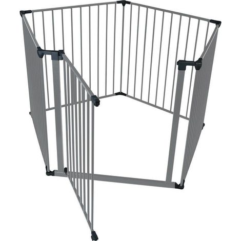 Safetots Premium Multi Panel Play Pen with Mat, Pentagon, 5 x 72cm, Grey, 70cm High