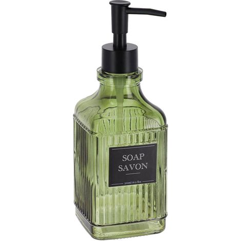Dispensador de jabón de cristal deco 500 ml - verde - Tendance (1/3)