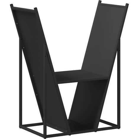 Portant de bois chauffage noir 69,5x35x81 cm