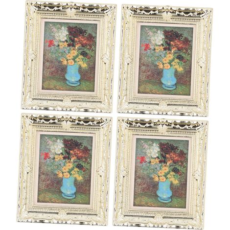 Cadre photo antique pour maison de poupée à l'échelle 1:12, modèle réaliste, accessoire de cadre pour peinture à l'huile, type 2 (1/5)