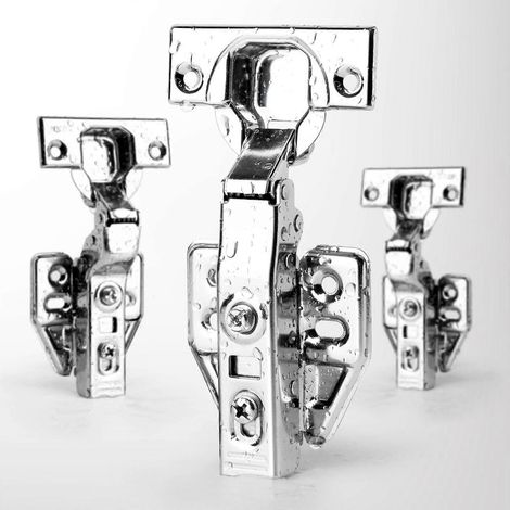 Lot de 10 charnières de porte, charnières de placard, fermeture amortie, recouvrement total, argentées, pour armoires et cuisines.