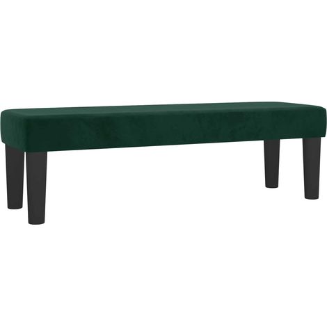 Banc d'Intérieur Bout de Lit Assise Rembourrée en Velours Vert Foncé 100 x 30 x 30 cm (1/5)