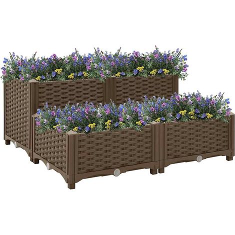 vidaXL Arriate 80x80x38 cm polipropileno (1/5)