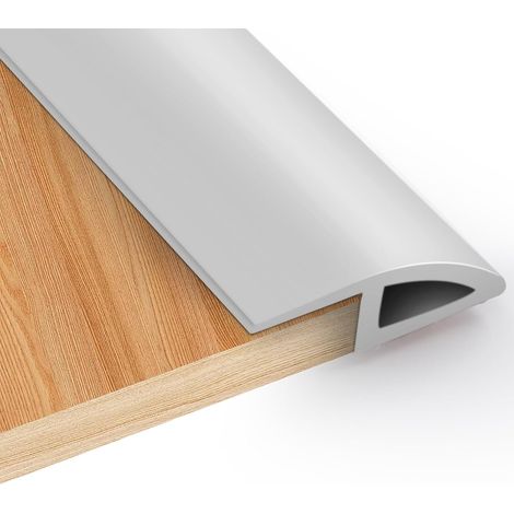 Barre de Seuil Adhesive 10mm x 2m, Profil de Transition pour Sols Différents, Compatible Carrelage Parquet Moquette, Bande de Seuil Autocollante pour Écart de Hauteur 5–100mm (1/5)