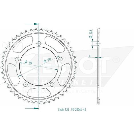 Couronne arrière en acier JT R10.45, 525/45z pour BMW