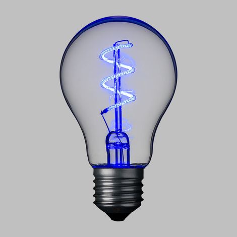 Lampada E27 36V goccia spirale blu Ø60mm (1/3)