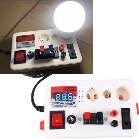 Testeur rapide de lampes LED, testeur de tension et de puissance pour lampes LED, motif en damier, 220 V, prise UE (type A) (1/5)