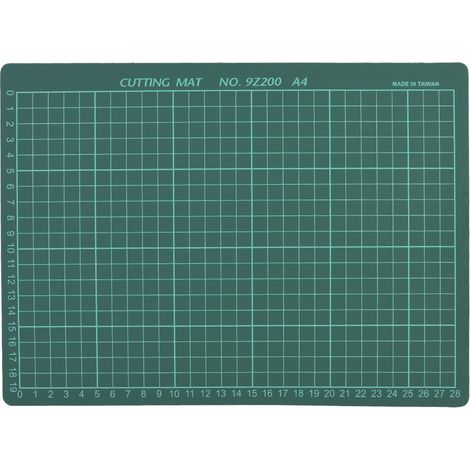 Tapis de découpe anti-glissade pour couture, quadrillage, format A4, vert, face unique, planche pour bureau, école et travaux de bricolage (1/5)