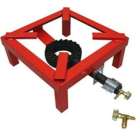 FORNELLONE CM 40 X 40 IN METALLO NERO A GAS BOMBOLA + RUBINETTO PER GAS METANO (1/2)