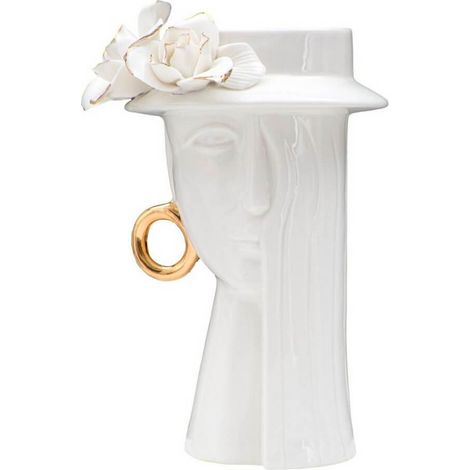 Vaso decorativo donna in porcellana bianca per decorazioni ambienti (1/5)