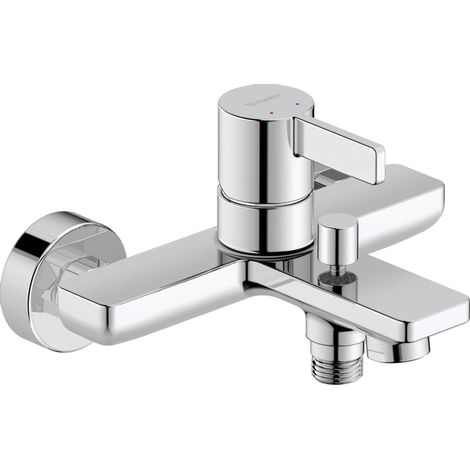 Duravit D-Neo Mitigeur de baignoire monocommande apparent Système de mélange en céramique,avec inverseur,Chromé HG, DE5230000010 (1/5)
