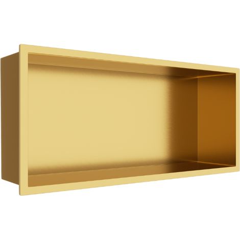 Wall-BOX ONE Gold Mensola a incasso in acciaio inox color oro 45x20x10 cm (1/4)