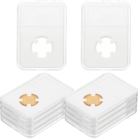 10Pcs 18mm Porte-Monnaie À Pièces Boîte en Plastique Transparente (1/5)