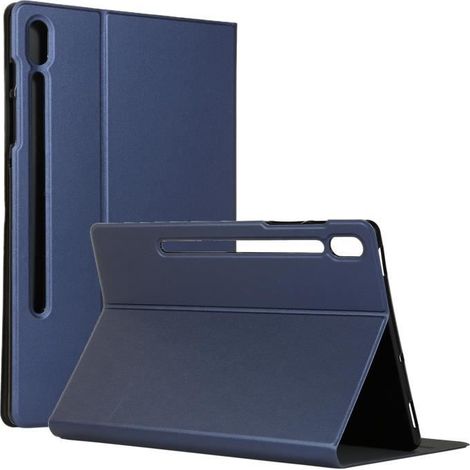 Coque Samsung Galaxy Tab S7 FE (12.4") SM-T730/ SM-T736 Housse Étui avec Support Multiple Angles Ultra Mince Anti-chocs (DBleu (1/4)
