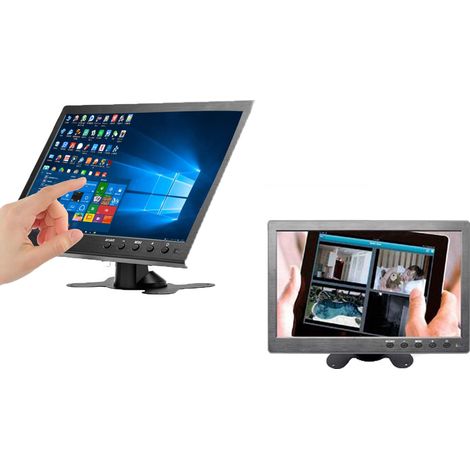 Monitor Telecamera 10.1" Videosorveglianza HD Display TFT/LCD Staffa Supporto