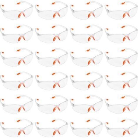 Set of 24 Clear Safety Goggles - Protective Goggles with Plastic Lenses, Rubber Nose Bridge and Temple Tips for Greater Comfort - Clear PPE Goggles (1/5)