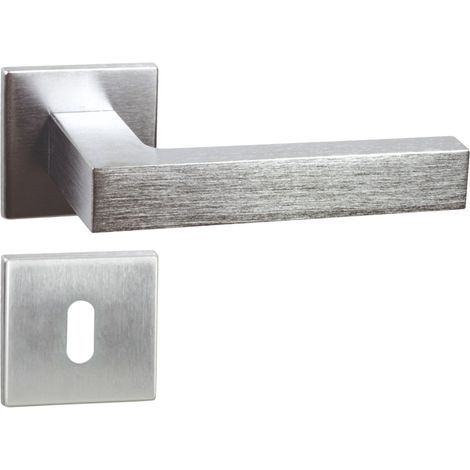 DOMINO Poignée de porte YORK QR M4 BB Poignée avec rosace BB pour clé Chromé satiné (1/5)