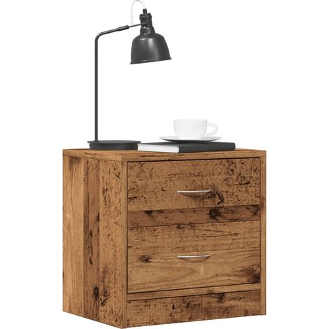 Nachttische 2 Stk. Altholz-Optik 40x30x40 cm Holzwerkstoff