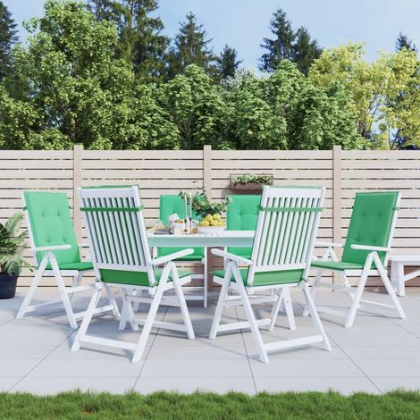 Lot de 6 Coussins de chaise de jardin à Dossier,Coussins de Chaise Dossier Siège Confortables vert tissu -AD70401 (1/5)