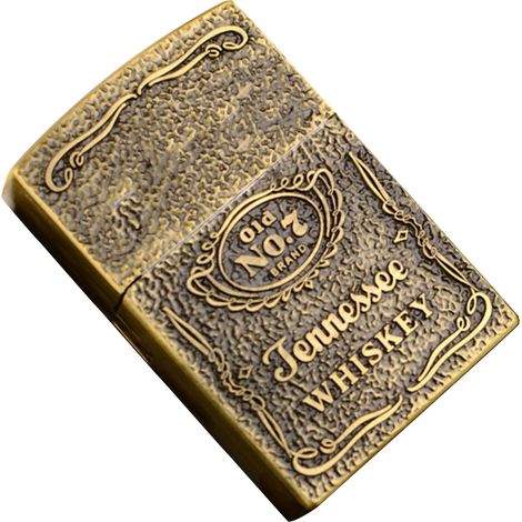 Briquet gonflable Z-1039 Creative Personal Relief avec flamme nue - Meule rétro très populaire - Or (1/5)
