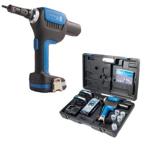 Alicate de encastre con batería para tuercas ciegas M3-M8 E-8 2 baterías + 1 cargador