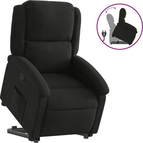 Chaise longue en tissu noir – Canapé relax réclinable avec dossier réglable, idéal pour salon, chambre ou espace détente (1/5)