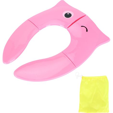Coussin de siège de pot pliable portable pour bébé, siège d'apprentissage toilette antidérapant pour voyage (Rose) (1/5)