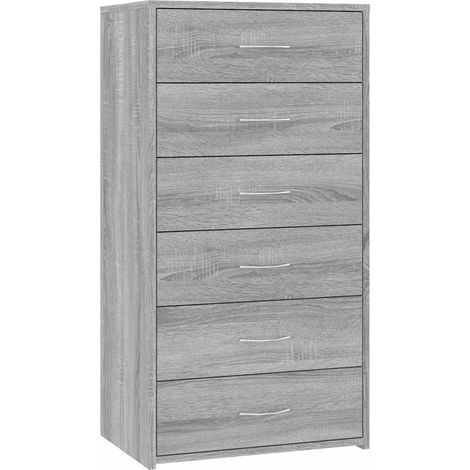 Maison Exclusive - Aparador con 6 cajones contrachapado gris Sono (1/5)
