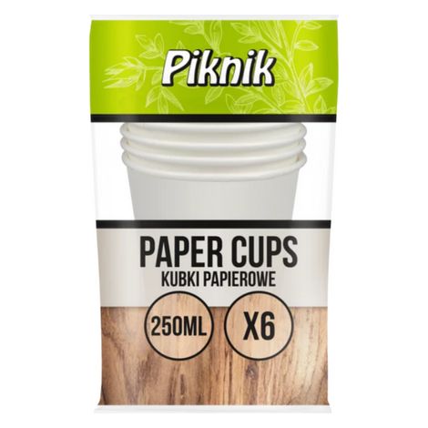 Picknick-Pappbecher 250 ml, 6 Stück