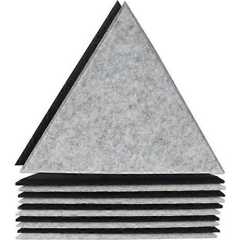 Lot de 12 panneaux en mousse acoustique à bords biseautés, panneaux muraux insonorisés haute densité, panneaux acoustiques triples (1/5)