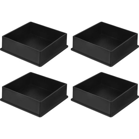 4Pcs Embouts de Pieds de Chaise Carrés en PVC, 100mm x 100mm OD, Noirs, pour Protéger Les Pieds de Meubles, Les Tables et Les Sols (1/5)