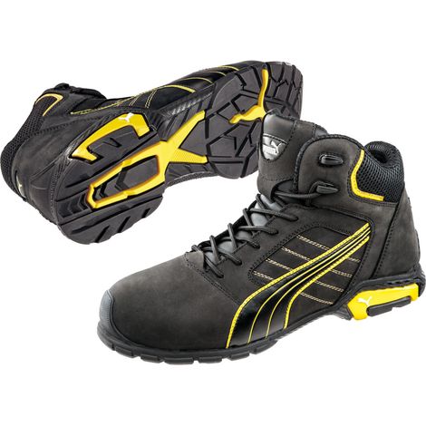 Sicherheitsstiefel Amsterdam Mid Gr. 39 schwarz/gelb Leder S3 SRC EN20345