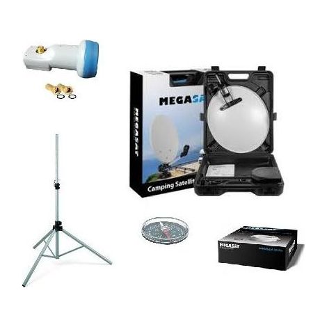 KIT CAMPING CAR Parabole 35 CM + Trepied + LNB OPTEX + Câble 10M + Boussole HD ME