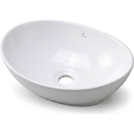 Vasque à poser ovale OVALIS céramique 41 cm Blanc (1/5)