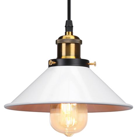Lampadario a Sospensione Vintage Rustico Lampada da Soffitto Industriale Ferro per Sala Cucina Salotto Camera da Letto, E27 (Bianca)
