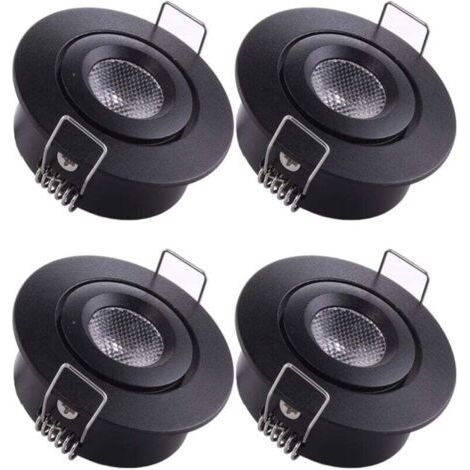 mini recessed spotlights, LED recessed ceiling spotlights 1W warm white 3000K for shop windows, ceilings, kitchen cupboards, DIY lighting, etc. (1/4)