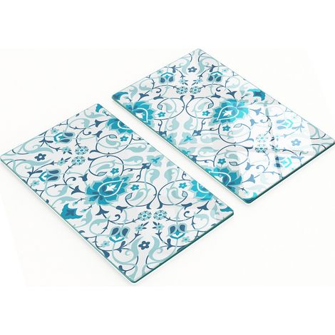 Juego de dos tablas de cocina decorativas de cristal con diseño árabe, 2x30x52 cm. (1/5)