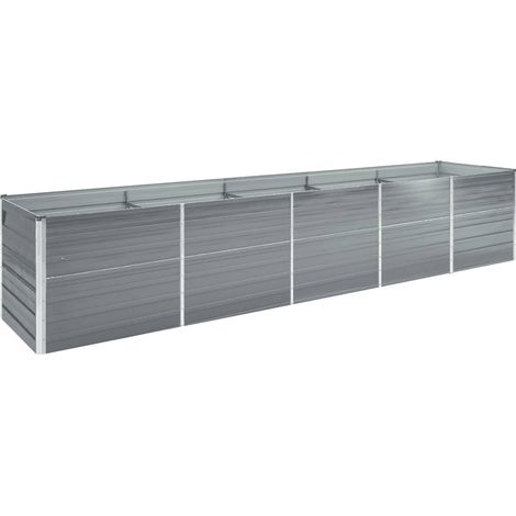 Vidaxl – Lit surélevé de jardin en acier galvanisé 400x80x45 cm – Résistant aux intempéries – Grand espace pour plantes et légumes – Facile à assembler