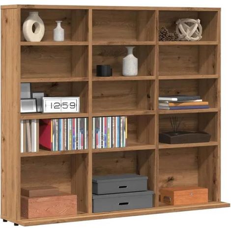 vidaXL CD-Regal aus Spanplatte Eiche 100x23x89,5 cm