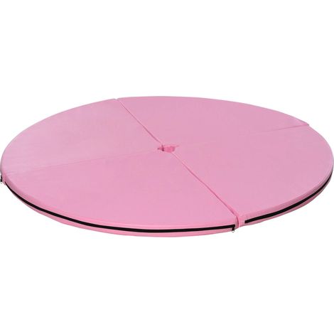Tapis de pole dance, tapis rond en plastique de 5 cm d'épaisseur pour la pole dance, la gymnastique et le yoga, rose (1/5)