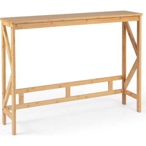 COSTWAY Table Console Entrée Étroite en Bambou, 100 x 24 x 74,5 cm, Naturel (1/5)