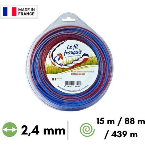 Fil débroussailleuse hélicoïdal "Le fil Français" - 2,4 mm  439m