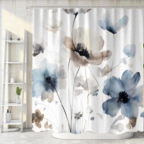 180 x 180 cm, Sanzugh Rideau de Douche de Style bohème en Tissu avec Crochets pour décoration de Salle de Bain avec Crochets, Joli décor de Bain de Ferme (1/5)