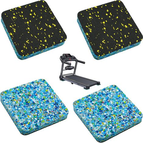 Tapis Anti-Vibration Machine à Laver Lot de 4 - 4 pièces, noir, 10x10cm - coussinet antivibration seche linge meuble compresseur (1/5)
